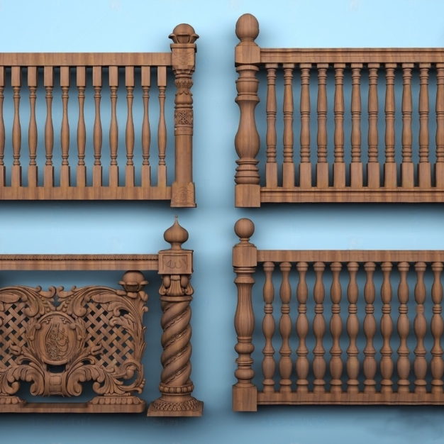 美式护栏 栏杆3D模型